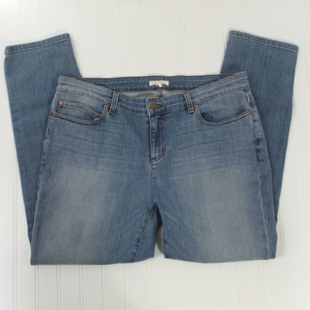 Eileen Fisher 14P stretch distressed skinny jeans